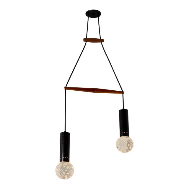 1960s Gino Sarfatti Metal and Seguso Glass Pendant Chandelier for Arteluce For Sale
