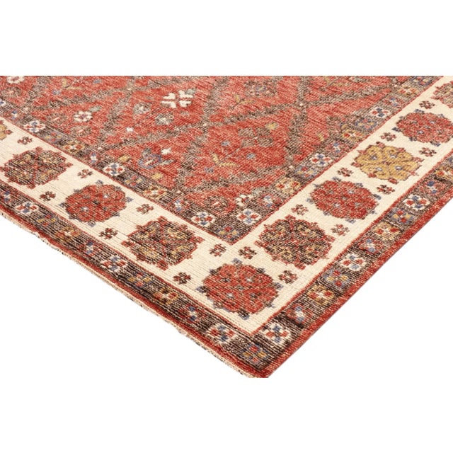 Indian Pasargad Home Nomad Wool Area Rug, 7' 9" X 9'10", Rust For Sale - Image 3 of 5