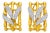 14K Yellow Gold Diamond Bamboo Shoot Leaf Designer Earrings For Sale