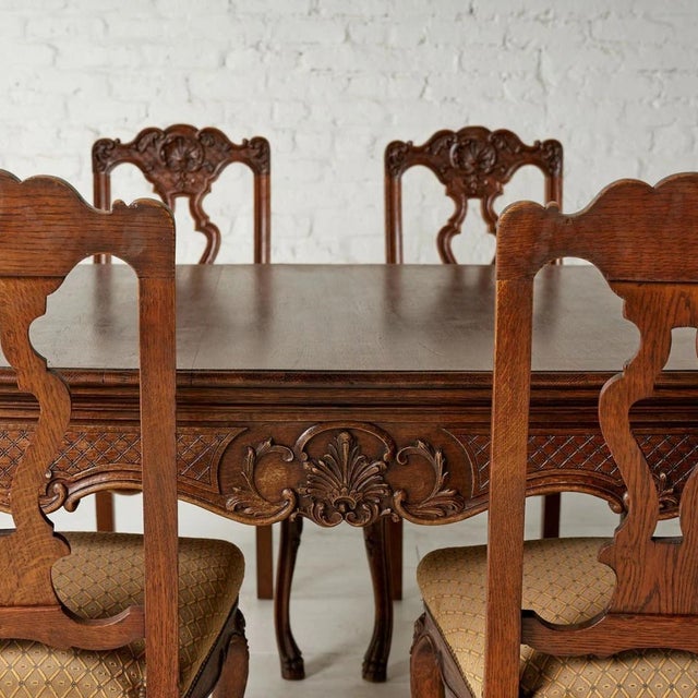 20th Century Belgian Oak Dining Table For Sale - Image 4 of 6