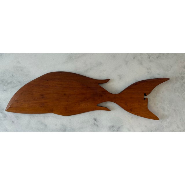 Brown Hand Carved Wood Fish Tray or Platter For Sale - Image 8 of 9