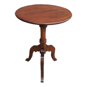 19th Century Mahogany Pedestal Tripod Candle Stand Side Table