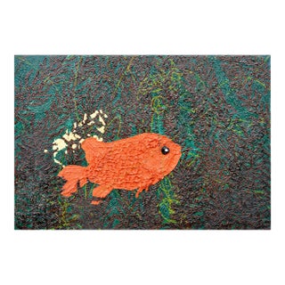 Modernist Abstract Expressionist Impasto Goldfish For Sale