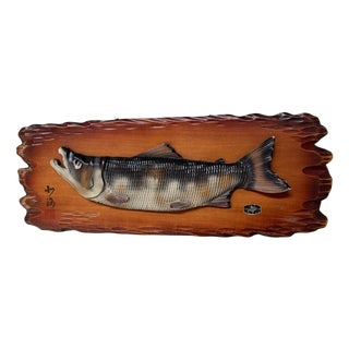 Japanese Salmon Wall Relief, 1970s For Sale