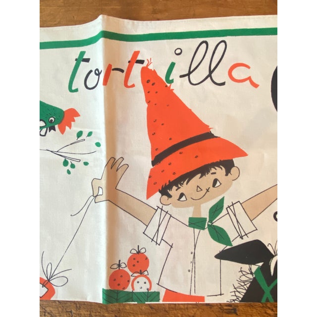 Mid 20th Century Vintage Whimisical Spanish Recipe Kitchen Towels, Set of 2 For Sale - Image 5 of 12