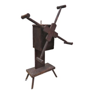 Antique Primitive Farmhouse Wood Yarn Winder For Sale