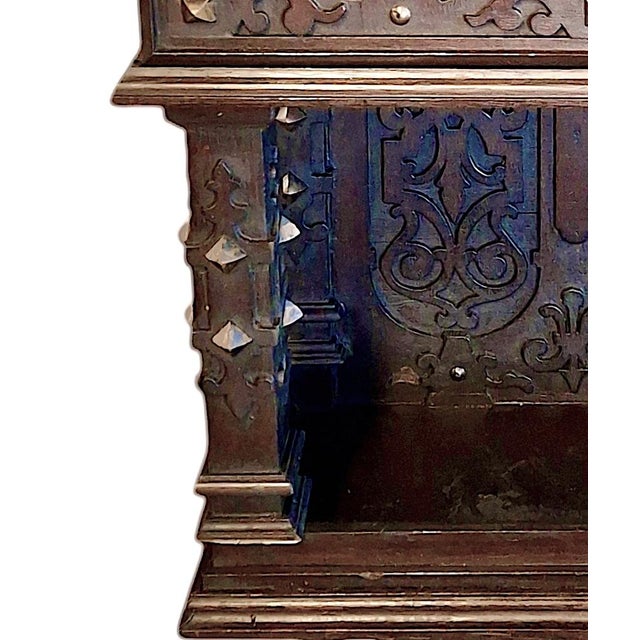 Coffee Late 19th Century A Renaissance Revival Carved Wooden Wall Cabinet For Sale - Image 8 of 10