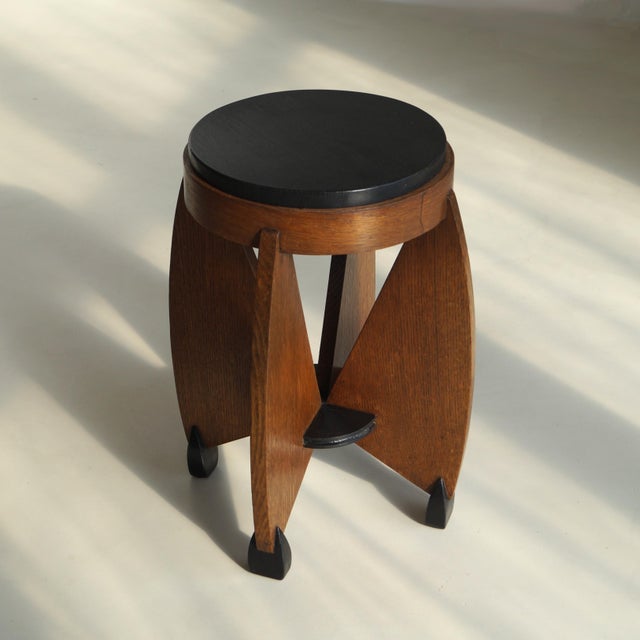 Dutch Art Deco Curvy Amsterdam School Accent Table by J.J. Zijfers, 1920s For Sale - Image 14 of 18