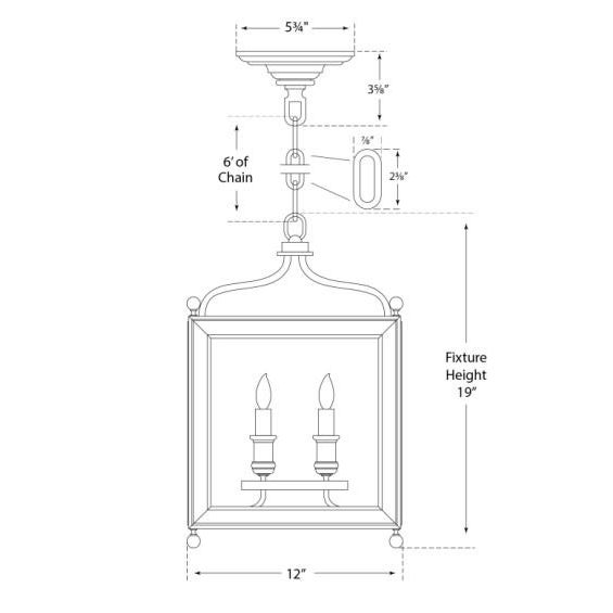 Visual Comfort J. Randall Powers for Visual Comfort Signature Greggory Small Lantern in Hand-Rubbed Antique Brass For Sale - Image 4 of 4