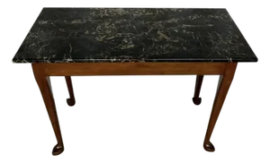 Early 19th Cent. American Federal Period Cherry Slab Table With Black Marble Top