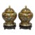 Vintage Cloisonné Chinese Small Enameled Brown Covered Ginger Jar on Stand, Pair For Sale