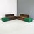 Modular sofa mod. System 61 with fully upholstered square seat and back covered in brown corduroy and two pieces only seat...