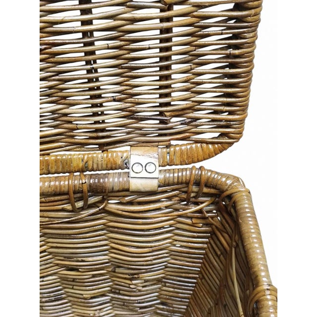 Mid-Century Modern Large Rattan Basket with Lid, Italy, 1960s For Sale - Image 3 of 10