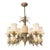 Vintage 1980s Quoizel Pineapple Tole Chandelier, Featuring a Large Central Ceramic Pineapple For Sale