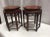 Fine pair of six sided stands in Mahogany and Chinese style. These are from the early 20th Century.
