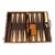 Vintage Leather Backgammon Set Complete With Dice Cups Mid-Century Game For Sale