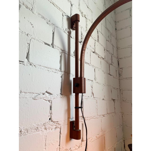 Mid-Century Modern Adjustable Teak Wall Lamp, Germany, 1970s For Sale - Image 4 of 16