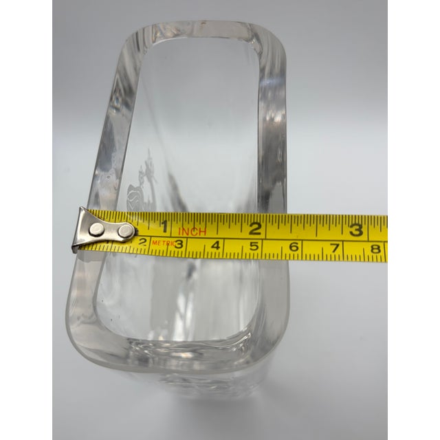 Transparent Ab Kosta Sea Glasbruck Etched Vase by Renate Stock Made in Sweden For Sale - Image 8 of 10