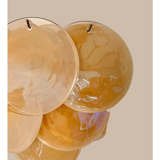 Gino Vistosi Vistosi Style Amber Alabaster Glass Wall Sconces - a Pair For Sale - Image 4 of 6