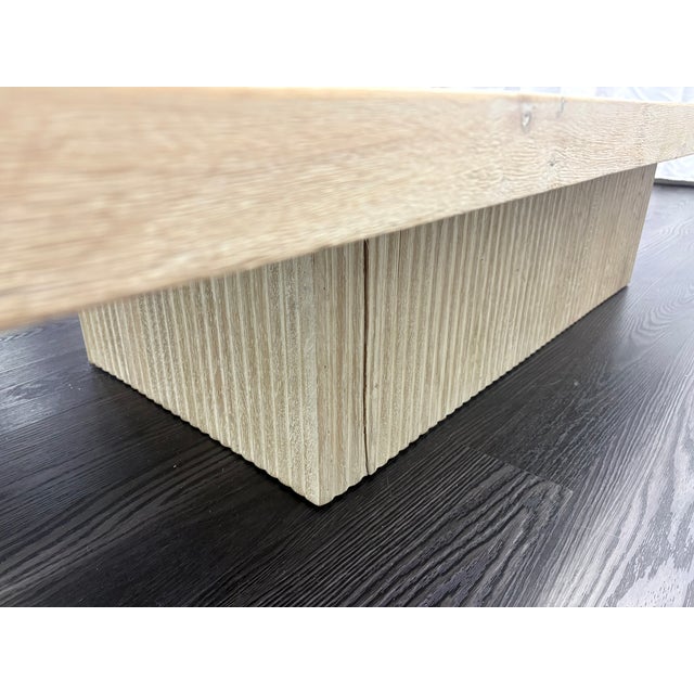 Wood Rh Reclaimed Oak Reeded Plinth Rectangular Coffee Table – 64" For Sale - Image 7 of 18