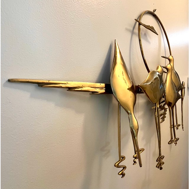 1980 MCM Bijan Bahar Brass Wall Art Sculpture Nantucket Sandpipers or Shorebirds For Sale - Image 10 of 18