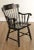 High Quality Black Painted Wood Windsor Arm Chair with Stenciled Gold Academia Crest