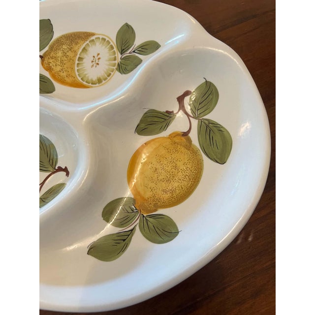 Italian Lemon Divided Ceramic Serving Dish For Sale In San Francisco - Image 6 of 7