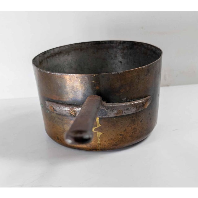 Late 19th Century 19th Century Copper and Handwrought Steel Kitchen Saucepan For Sale - Image 5 of 14