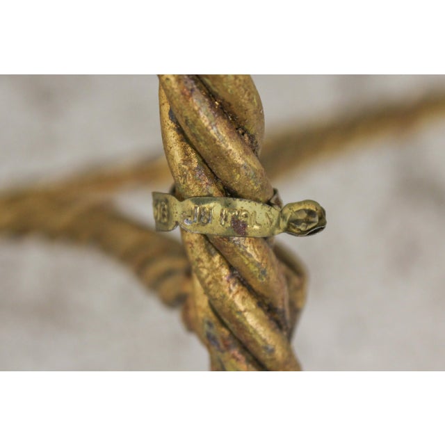 Pair Crewel Work Upholstery Iron Base Benches For Sale - Image 11 of 12