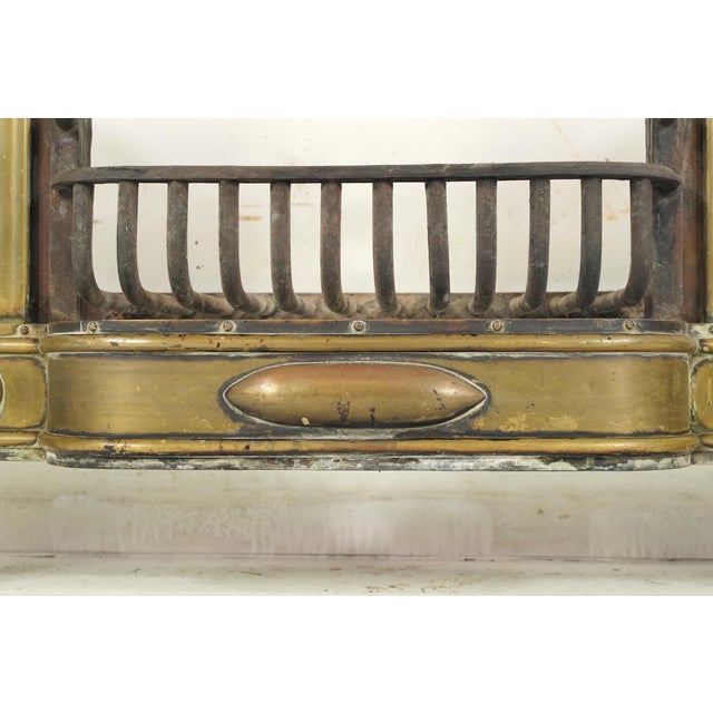 Antique 19th Century Brass & Iron Coal Fireplace Insert For Sale - Image 6 of 9