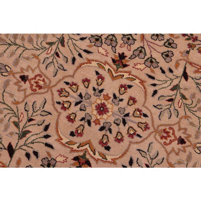 Shabby Chic 1990's Pak-Persian Tan/Green Wool Rug - 8'3'' X 10'3'' For Sale - Image 4 of 9