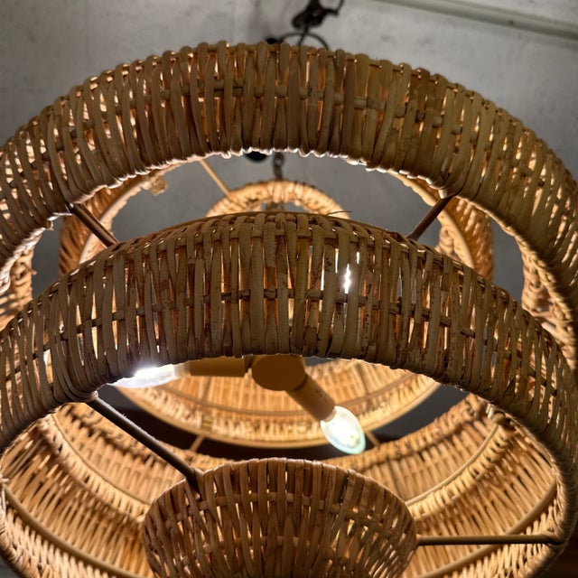 Currey & Company Antibes Small Rattan Chandelier For Sale - Image 12 of 12