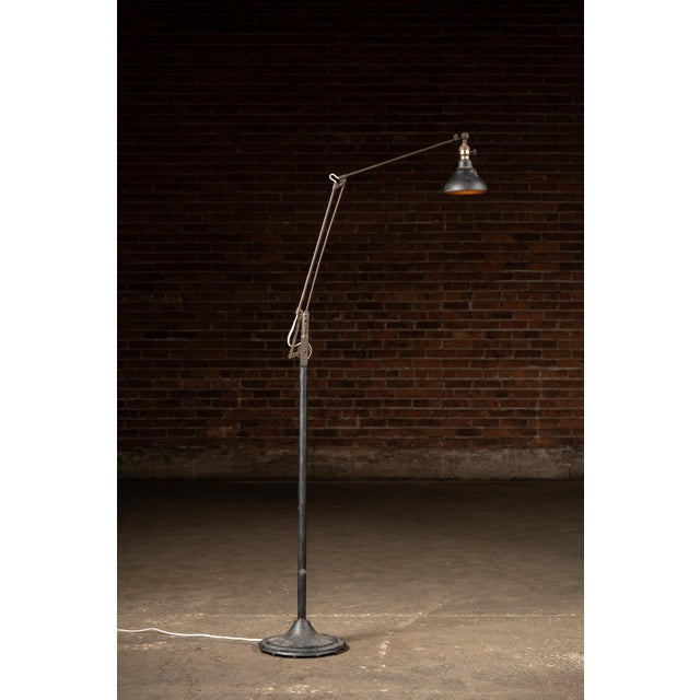 Industrial Vintage Industrial Dazor Articulated Floor Lamp For Sale - Image 3 of 12