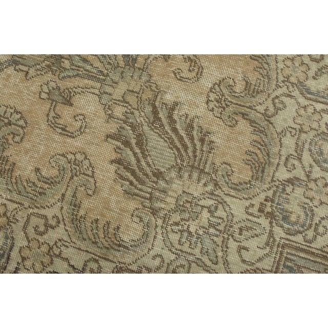 1980s Tabriz Rug 9’4” X 12’8” Pink Wool Vintage Distressed Hand-Knotted Carpet For Sale - Image 5 of 15