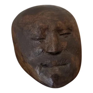 Late 20th Century Hand Carved Brutalist Style Paper Weight Sculpture
