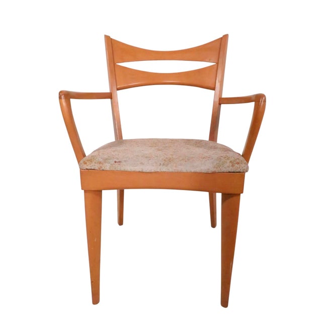 Hard to find Heywood Wakefield Cat's Eye model dining height arm chair - model number M 1223 C circa 1950's. This example...