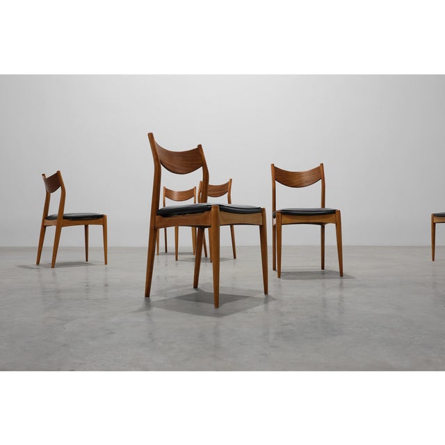 Mid-Century Modern Belgian Teak Dining Chairs, 1960s, Set of 6 For Sale - Image 14 of 16