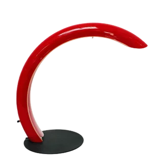 Mid-Century Italian Table Lamp in Red Murano Glass by Mazzega, 1970