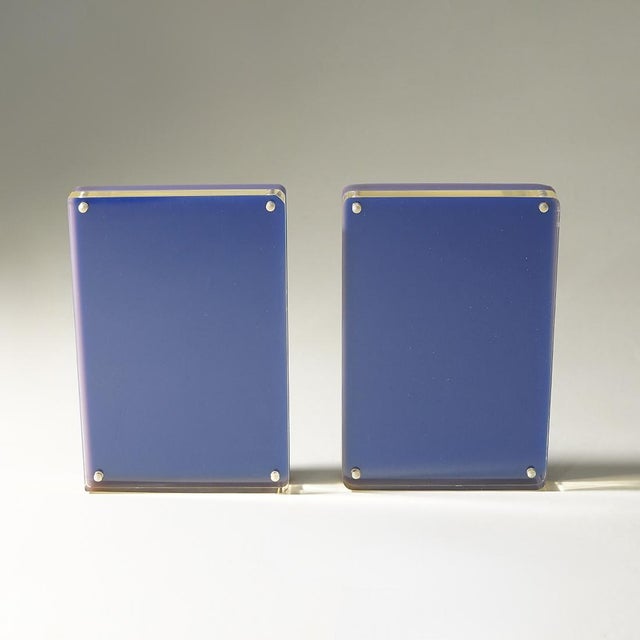 Blue and Clear Photo Frames, 1970s, Set of 2 For Sale - Image 6 of 14