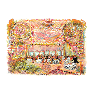 Leopard Dinner Print by Pauline De Roussy De Sales