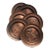 Beinal Mid Century Brazilian Embossed Copper Cultural Coasters- Set of 6 For Sale