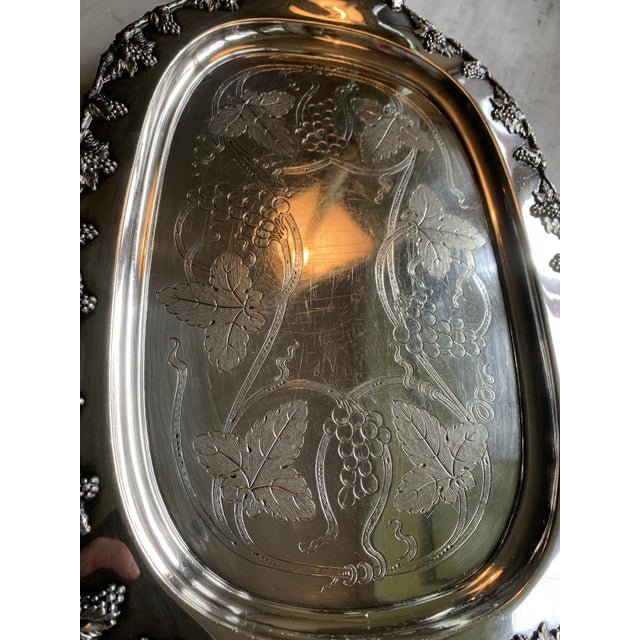 Antique Victorian Meriden Silver-Plate Footed Tray For Sale - Image 14 of 16