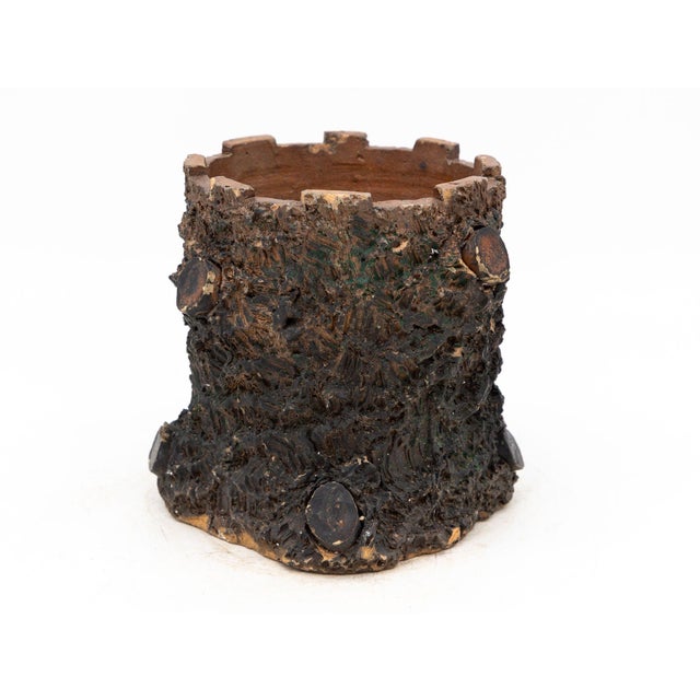 Terracotta English Faux Bois Planter, Early 20th Century For Sale - Image 4 of 7