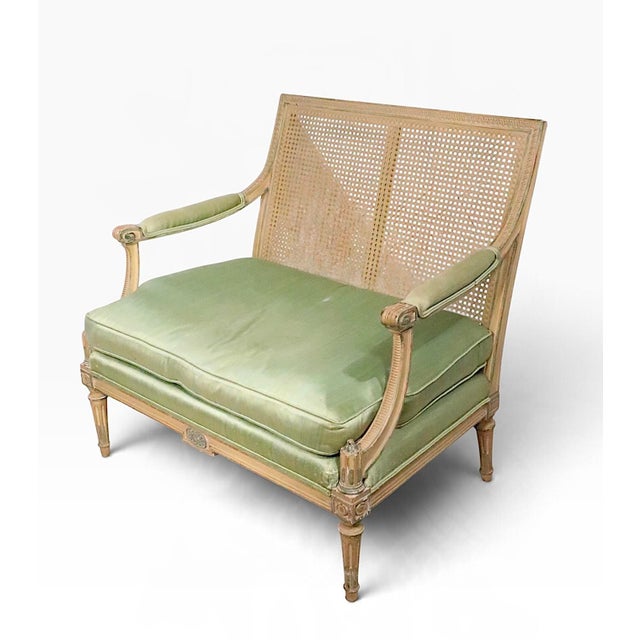 Vintage French Style Caned Back Settee For Sale In New York - Image 6 of 15
