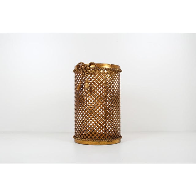 Umbrella Stand in Gilded Metal by Li Puma Firenze, 1960s For Sale - Image 6 of 8