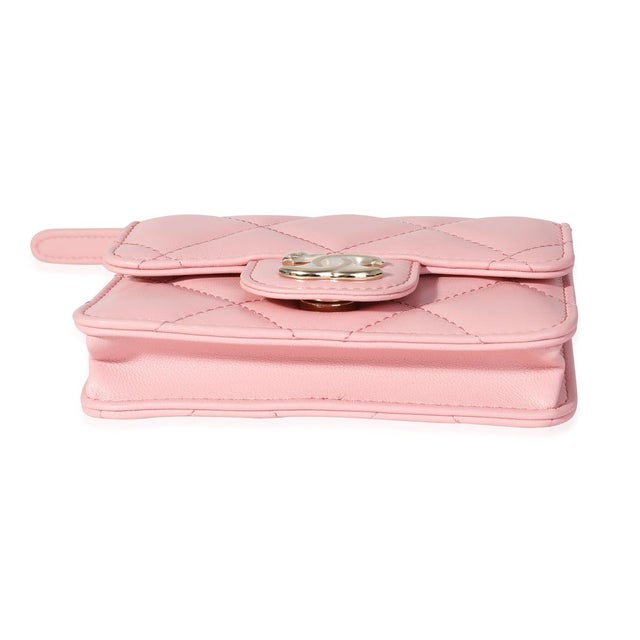 Chanel Pink Quilted Lambskin Elegant Chain Belt Bag For Sale - Image 4 of 5