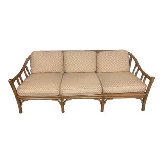 1980s Mid-Centry Modern McGuire Lable Bamboo Rattan Sofa For Sale