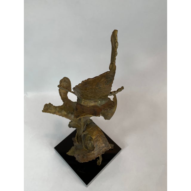 1966 Brutalist Sculpture on Black Lucite Signed George Kafka For Sale In Chicago - Image 6 of 7