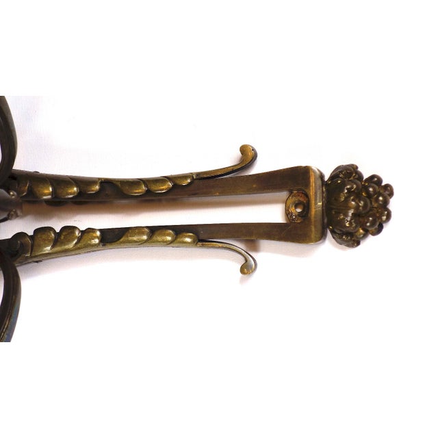 1920s Antique Art Nouveau Empire Bronze Wall Lamps from Unbekannt, 1920s, Set of 2 For Sale - Image 5 of 11