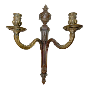 Antique 1800's Neoclassical Ornate Bronze Wall Candle Holder Sconce Fixture